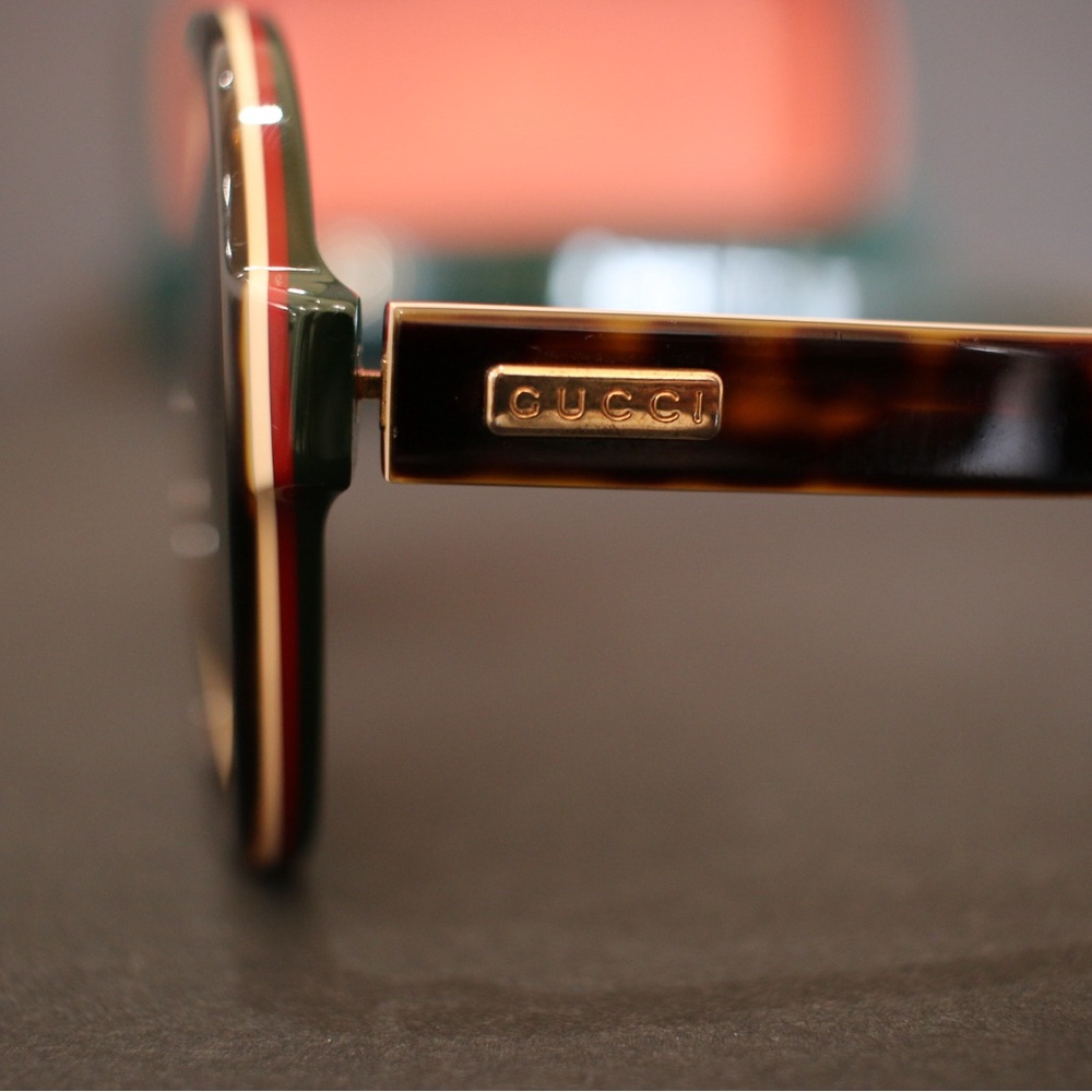 GUCCI GG0270S 0270 Havana Ivory Brown Stripe Retro Aviator Unisex Sunglasses 003 - Picture 2 of 16